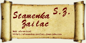 Stamenka Zailac vizit kartica